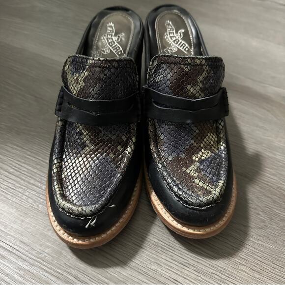Freebird by Steven Collins Crocodile Loafer Boot Mule Open Heel Snake Shoes Sz 8 - Picture 3 of 11